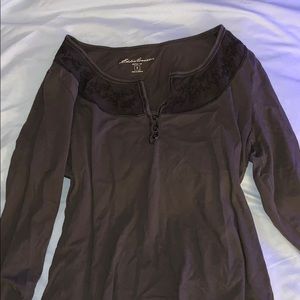 Eddie Bauer T-Shirt with Black Embroidery - Small